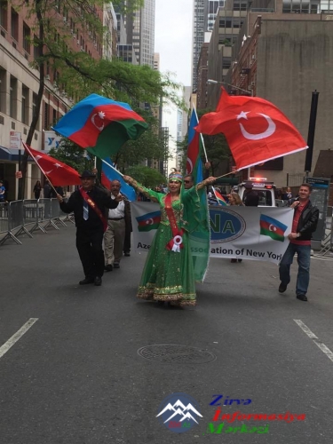 Nyu-Yorkda keçirilən ənənəvi Türk Günü yürüşündə Azərbaycan cəmiyətləri də iştirak edib